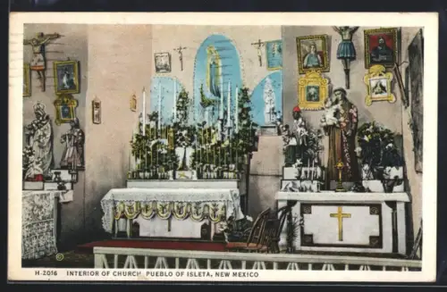 AK Pueblo of Isleta, NM, Interior of Church