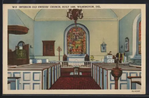 AK Wilmington, DE, Interior od old Swedes Curch of 1698