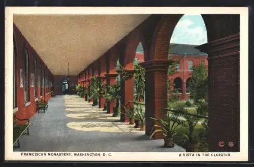 AK Washington D.C., Washington DC, Franciscan Monastery, A Vista in the Cloister