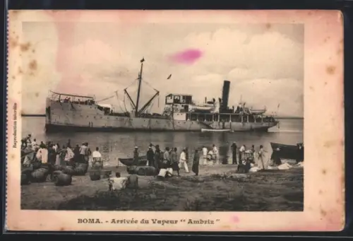 AK Boma, Arrivée du Vapeur Ambriz