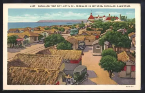 AK Coronado, CA, Tent City, Hotel Del Coronado in Distance