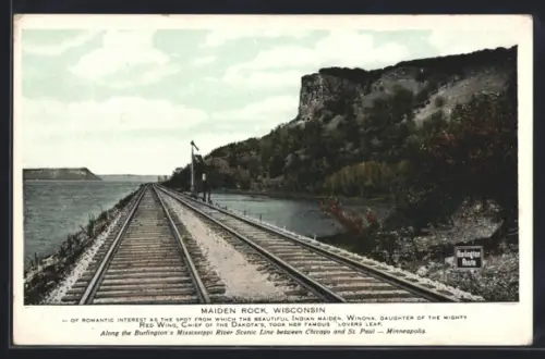 AK Maiden Rock, WI, Along the Burlington`s Mississippi River Scenic Line between Chicago and St. Paul