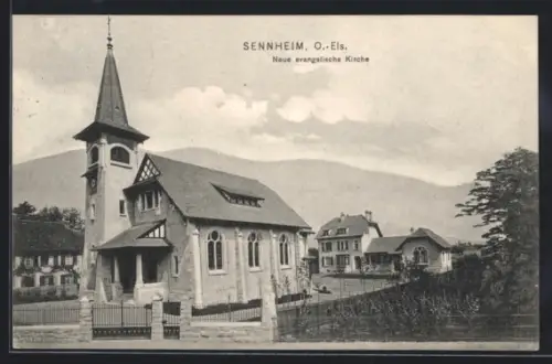 AK Sennheim /O.-Els., Neue evangelische Kirche
