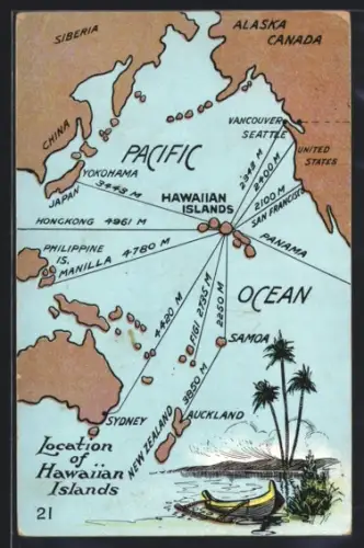 AK Hawaiian Islands, Map of Hawaiian Islands