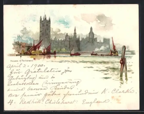 Lithographie Chislehurst, Houses of Parliament
