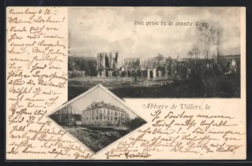 AK Abbaye de Villers, Le, vue prise de la grande Cour