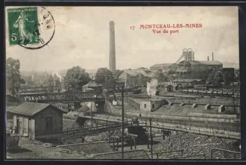 AK Montceau-les-Mines, Vue du port
