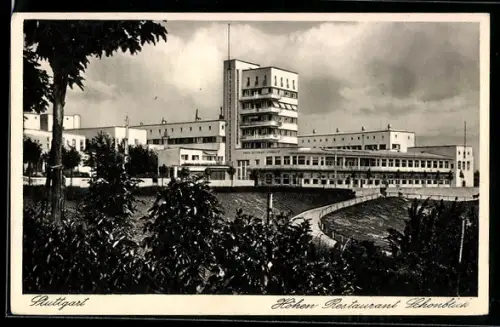 AK Stuttgart, Höhen Restaurant Schönblick im Bauhausstil