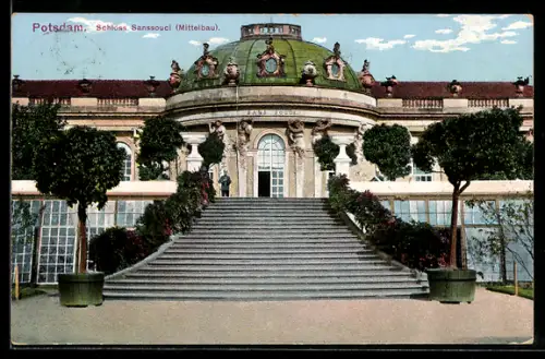 AK Potsdam, Schloss Sanssouci, der Mittelbau