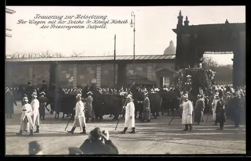AK Trauerzug zur Beisetzung von Prinzregent Luitpold 1912 zieht durch ein Tor