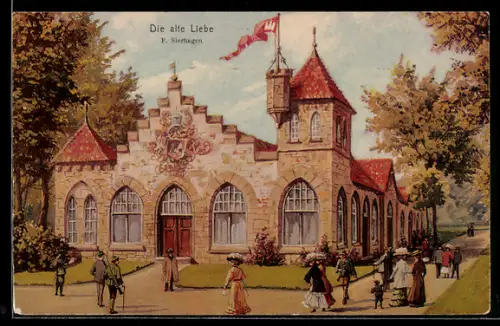 AK Hamburg, 16. Deutsches Bundesschiessen 1909, Die alte Liebe, Schützenverein