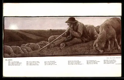 Künstler-AK G.Hirth`s Verlag, Serie XVI, 4. sign. R.M. Eichler: Der Schäfer