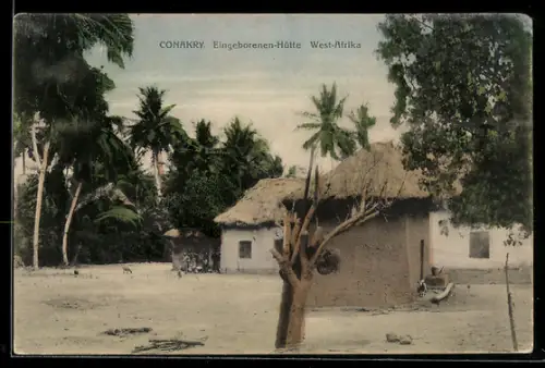 AK Conakry, Eingeborenen-Hütte