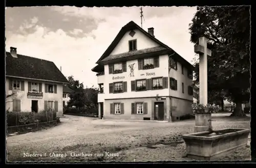 AK Niederwil /Aargau, Gasthaus zum Kreuz, Bes. S. Seiler