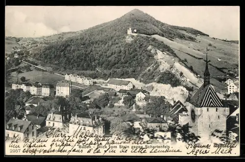 AK Baden, Ortsansicht vom Stein gegen Schartenfels