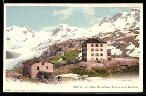 AK Lac Noir / Schwarzsee, Hôtel du Lac Noir, Mont-Rose et Lyskamm
