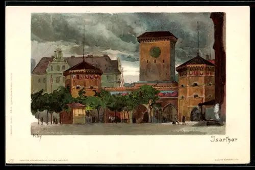 Künstler-AK Heinrich Kley: München, Ansicht des Isartores