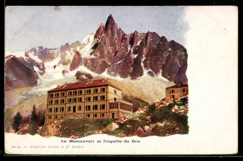 AK Chamonix, Le Montanvert, Panorama et l`aiguille du Dru