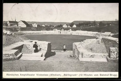 AK Brugg, Vindonissa, Römisches Amphitheater Bärlisgrueb
