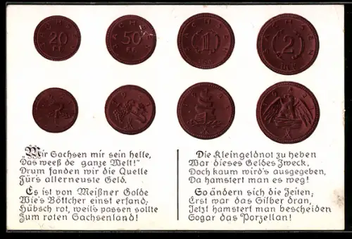 AK Meissen, diverse Goldstücke, Geldstücke