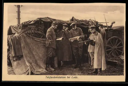 AK Lodz, Soldaten an der Telefunkenstation