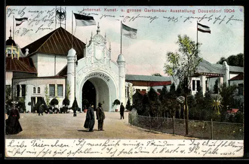 AK Düsseldorf, Internationale Kunst- u. grosse Gartenbau-Ausstellung 1904, Industriehalle