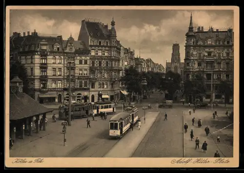 AK Köln-Neustadt, Strassenbahn am Platz