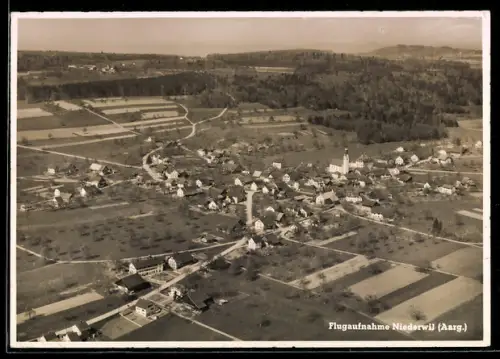 AK Niederwil /Aarg., Teilansicht, Fliegeraufnahme