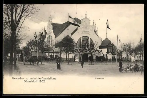 AK Düsseldorf, Gewerbe- u. Industrie-Ausstellung 1902, Festhalle