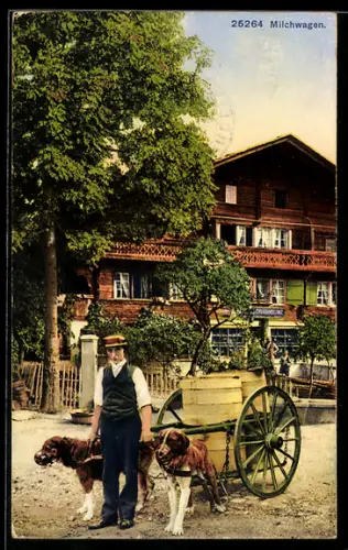 AK Milchwagen, Hundegespann in der Schweiz