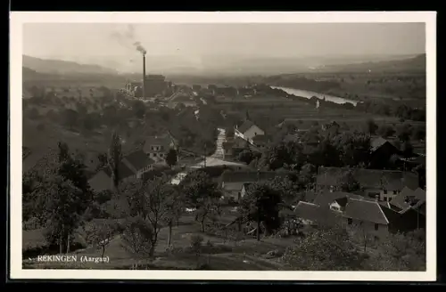 AK Rekingen /Aargau, Dorf mit Fabrik und Fluss