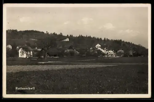 AK Rottenschwil, Ortsansicht mit Wald