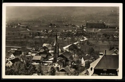 AK Dottikon /Aarg., Ortsansicht mit Kirche