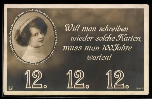AK Will man schreiben wieder solche Karten..., 12.12.12