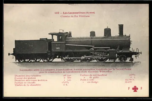 AK Schweizer Eisenbahn, Lokomotive No. 310 der Suisse