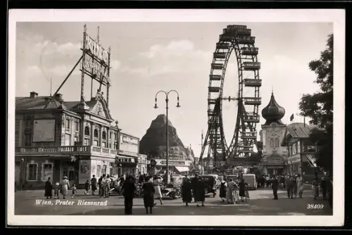 Foto-AK Wiener Prater, Lichtspieltheater, Kino, Riesenrad