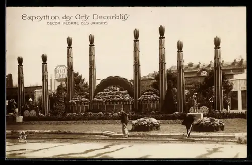 AK Paris, Exposition des Arts Decoratifs, Decor Floral des Jardins, Ausstellung