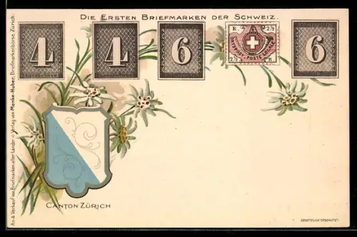 AK Briefmarken der Schweiz, Wappen des Kanton Zürich
