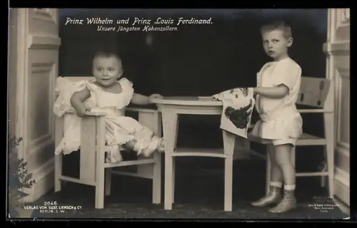 AK Die Prinzen Wilhelm und Louis Ferdinand, Söhne des Kronprinzenpaares