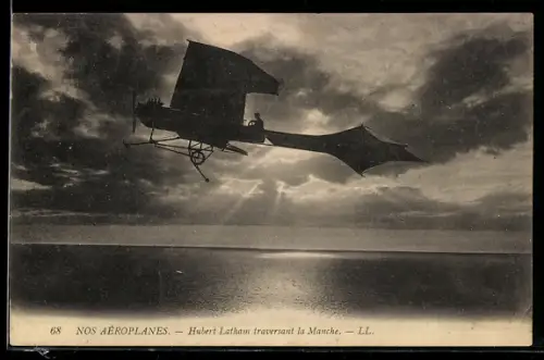 AK Hubert Latham traversant la Manche, Flugzeug in der Luft