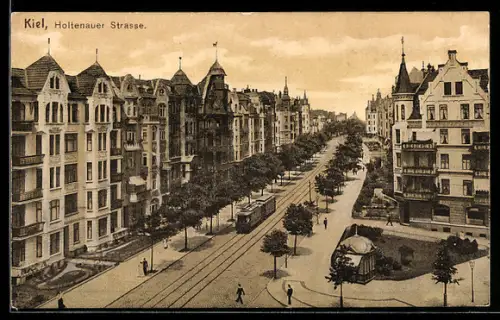 AK Kiel, Strassenbahn in der Holtenauer Strasse