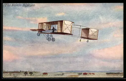 Künstler-AK The Voisin Biplane by Voisin Brothers
