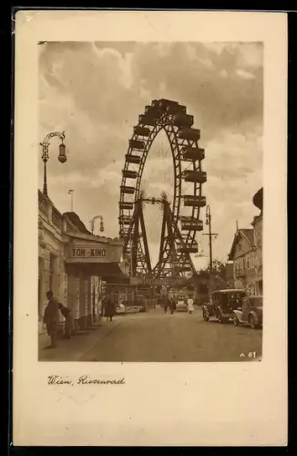 AK Wien, Prater, Ton-Kino und Riesenrad, 