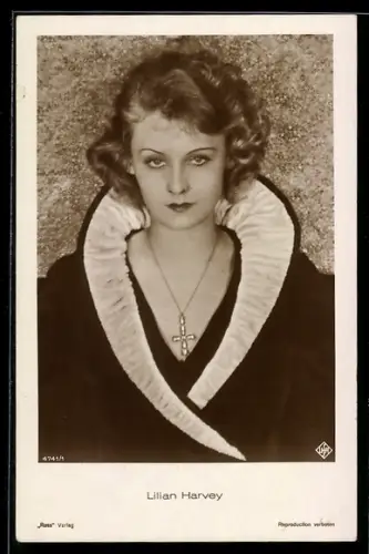 AK Schauspielerin Lilian Harvey, Portrait in einer Filmrolle