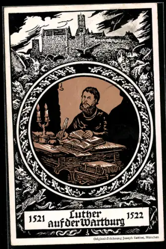 Künstler-AK Eisenach, Luther-Gedächtnisfeier 1921, Luther auf der Wartburg
