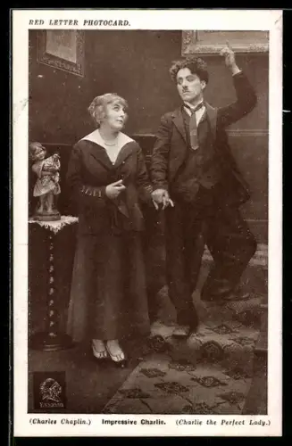 AK Schauspieler Charles Chaplin in einer Filmszene Impressiv Charlie