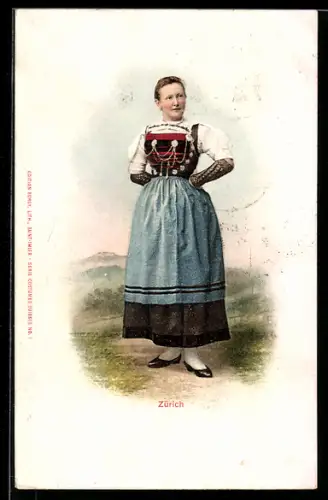 AK Schweiz, Züricherin in Tracht