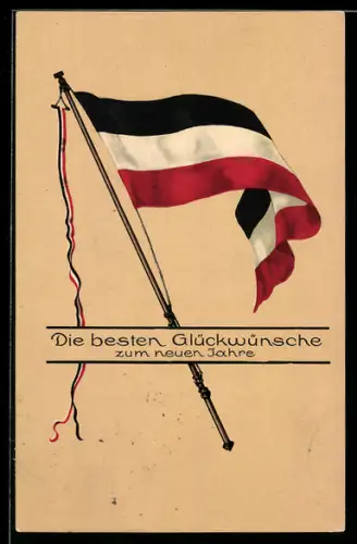 AK Reichsfahne und Glückwünsche zum Neuen Jahr