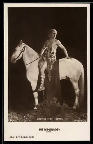 AK Die Nibelungen, Siegfried auf seinem Pferd