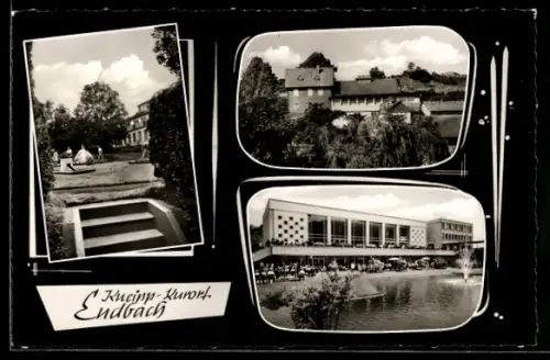 AK Endbach, Kurhaus, Garten, Ortspartie